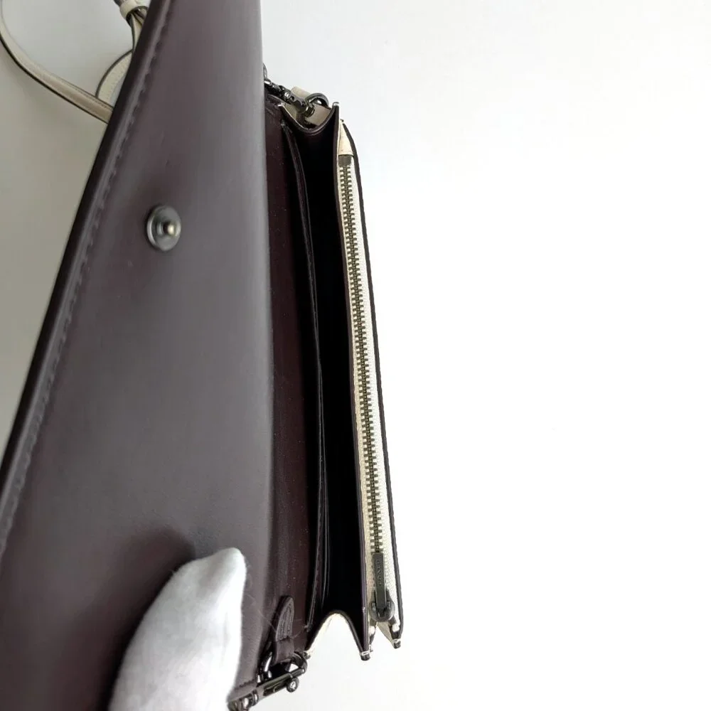 COACH Foldover Crossbody Clutch with Tea Rose
